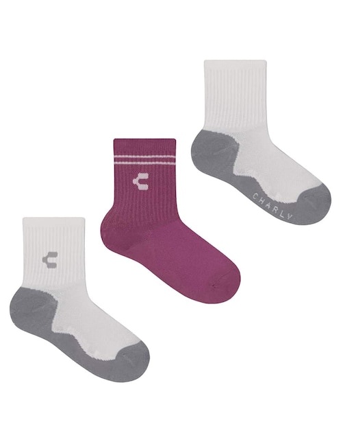 Set de calceta de algodón para niña 3 pares 1