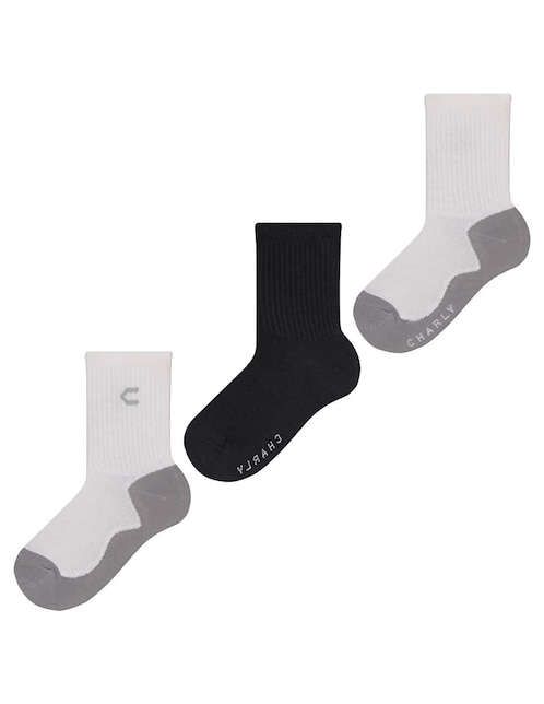 Set de calceta Charly de algodón para niño 3 pares