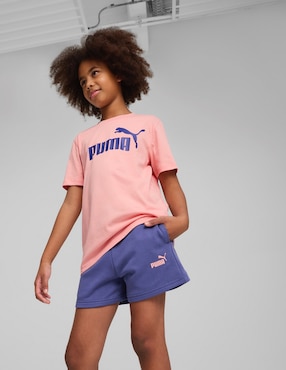 Conjunto Deportivo Puma ESS No1 Logo Tee And Shorts Set G De Algodón Para Niña 2 Piezas