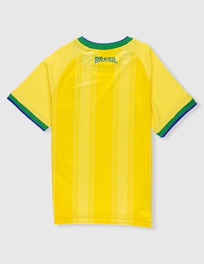 Jersey de selección de fútbol de brasil de manga corta Fifa para niño