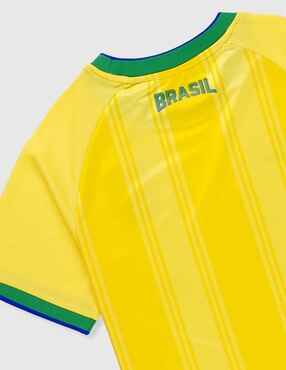 Jersey de selección de fútbol de brasil de manga corta Fifa para niño