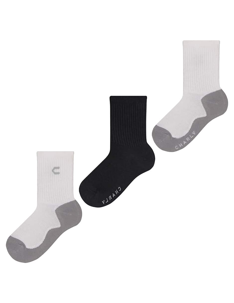 Set de calceta de algodón para niño 3 pares Set de calceta de algodón para niño 3 pares