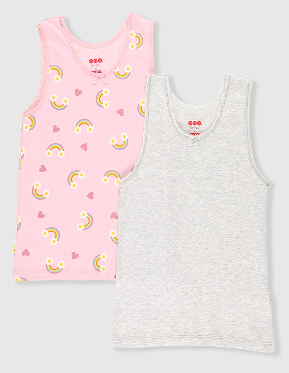 Set camiseta cuello redondo para niña Set camiseta cuello redondo para niña