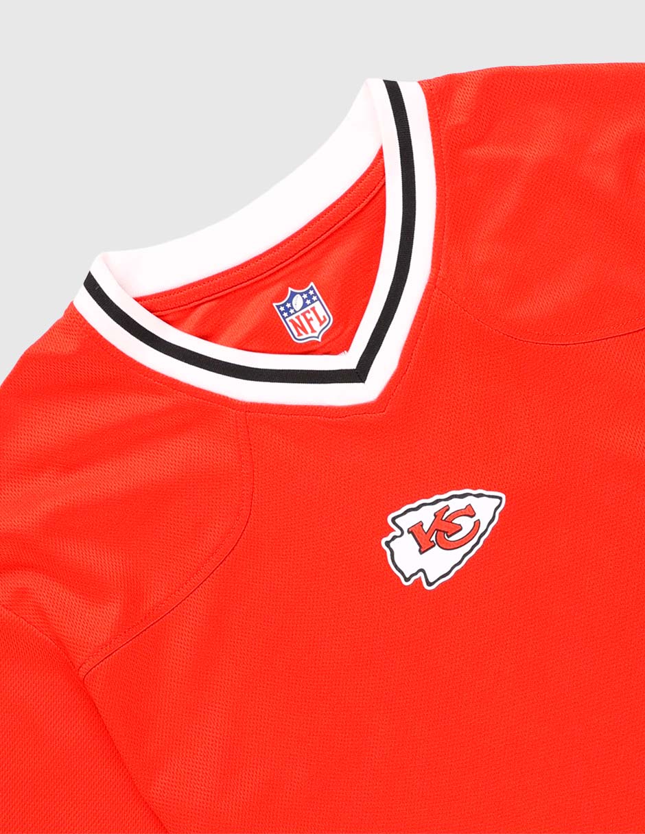 Jersey de Kansas City Chiefs local de Patrick Mahomes manga corta  fan para niño 3