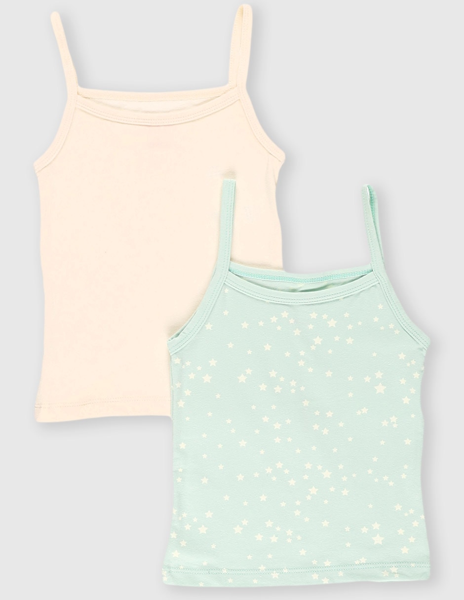 Set camiseta cuello cuadrado para niña Set camiseta cuello cuadrado para niña