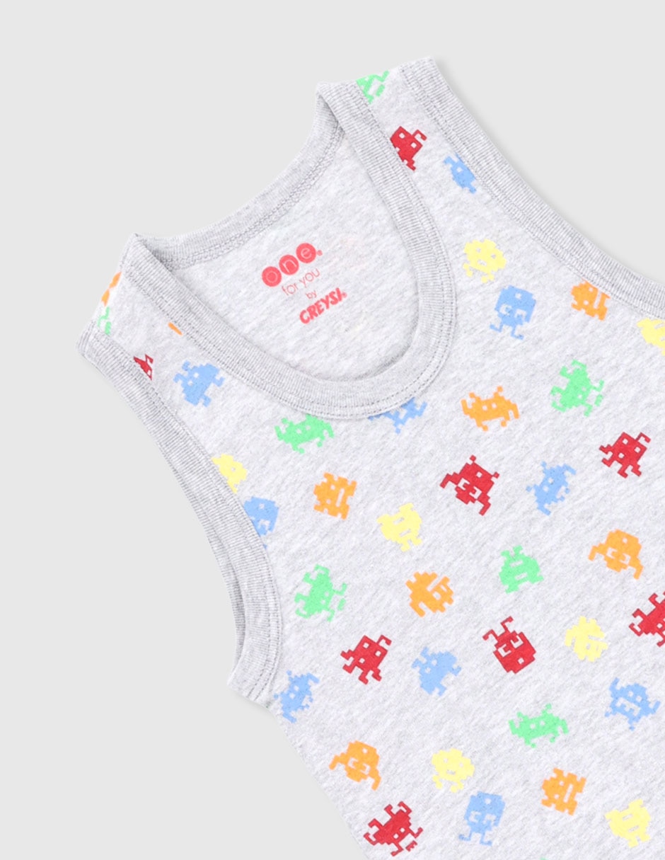 CAMISETA BABY CREYSI P12, GRIS JASPE, 10
